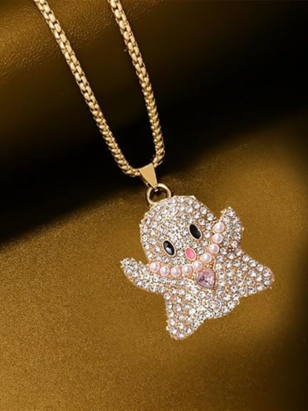 Neiman Marcus CZ Ghost Spooky Heart Gemstone Necklace - Picture 3 of 3